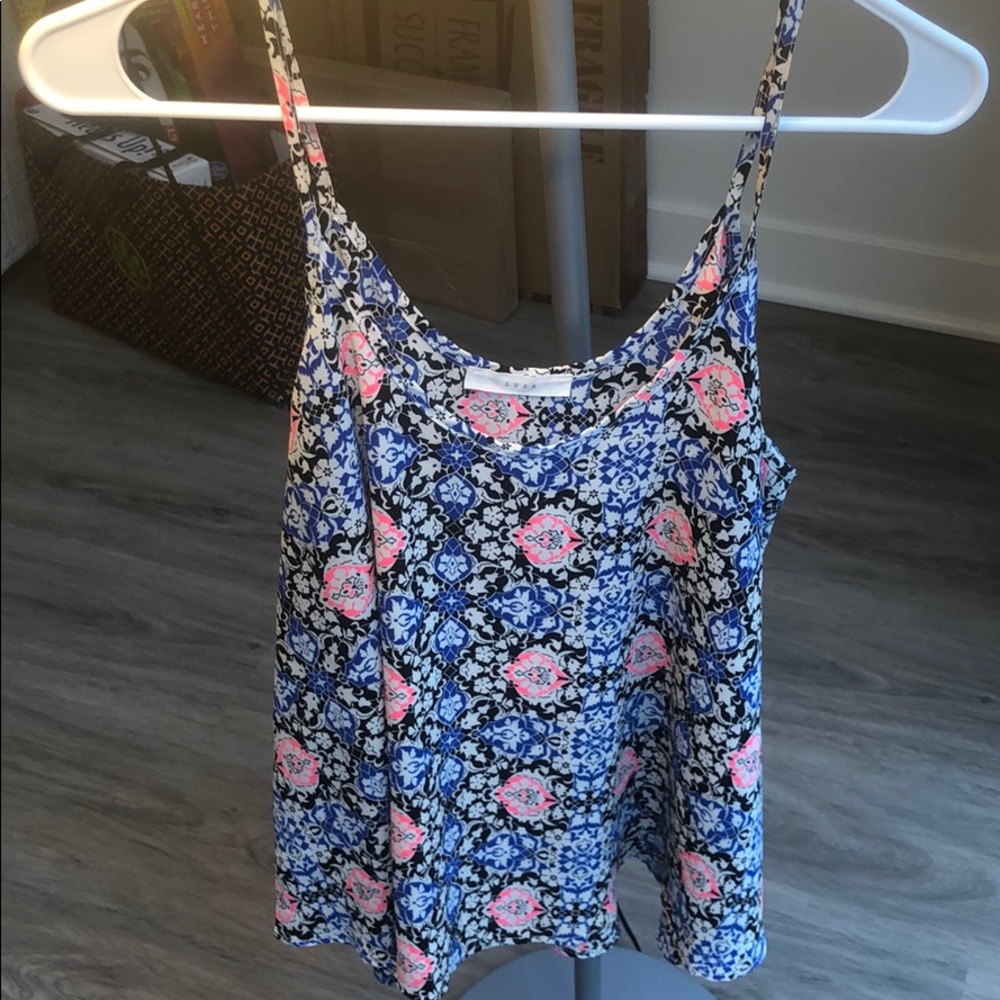 Black/pink/blue tank top from Lush